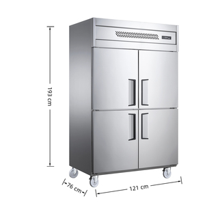 Congélateur commercial à portes coulissantes NE-842, quatre portes, 980 L, grande capacité, refroidissement rapide, sans givre, éclairage LED, dégivrage automatique, sur roulettes - Product Image 1