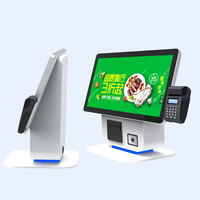 Terminal de commande et de paiement en libre-service KFC avec écran tactile capacitif 10 points LED de 21,5/23,6/27/32 pouces, SDK et lecteur de codes-barres