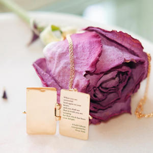 Collana floreale personalizzata in acciaio inossidabile collana <span class=keywords><strong>mamma</strong></span> gioielli <span class=keywords><strong>regalo</strong></span> <span class=keywords><strong>personalizzato</strong></span> rettangolo quadrato ciondolo collana <span class=keywords><strong>mamma</strong></span> in oro - Product Image 5