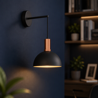 Lampe murale LED moderne noire 30 Watts, design créatif en métal, abat-jour en fer forgé, idéale pour l'éclairage de salon et de couloir
