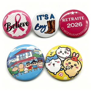 Badge en métal décoratif léger personnalisable de 25 mm, impression numérique par estampage, broche DIY, vente en gros - Product Image 4