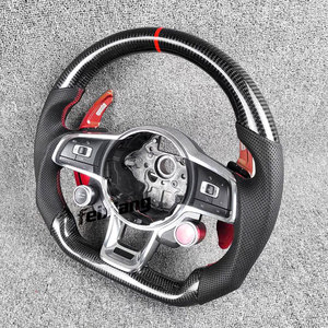 Volante Deportivo de 3 Radios FEIXIANG Mejorado en Fibra de Carbono y Cuero para Volkswagen Golf 7.5 GTI MK7 Polo GTS GTD GTE <span class=keywords><strong>R</strong></span> Passat CC <span class=keywords><strong>R</strong></span>-<span class=keywords><strong>Line</strong></span> - Product Image 3