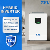 Système solaire hybride 10 kW avec contrôleur MPPT, onduleur à onde sinusoïdale pure, batterie au lithium LiFePO4 pour kit d'alimentation de secours familial