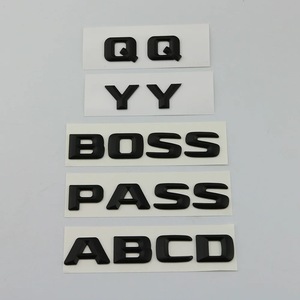 Venta al por mayor de placas de matrícula de coche de plástico ABS negro brillante 3D letra y número - Product Image 5