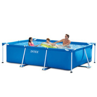 INTEX 260*160cm Rechteckiger oberirdischer Schwimmbad rahmen 65cm PVC Sommer wasser Piscina mit Metallrahmen