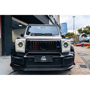 Clase G W463A W464 B700 B800 actualización a B900 estilo cohete rejilla <span class=keywords><strong>de</strong></span> parachoques delantero <span class=keywords><strong>de</strong></span> fibra <span class=keywords><strong>de</strong></span> carbono seco con marco tira embellecedora roja - Product Image 3