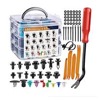 Nouveau kit de fixation universel pour pare-chocs et vitres de voiture, 680 pièces, avec outil de retrait et serre-câbles