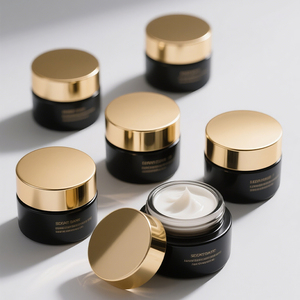 Tarros Cosméticos Redondos <span class=keywords><strong>de</strong></span> <span class=keywords><strong>Vidrio</strong></span> Negro Mate Vacíos Para Crema <span class=keywords><strong>de</strong></span> Ojos <span class=keywords><strong>de</strong></span> 5g 10g 15g 20g 30g 50g 60g 100g 200g <span class=keywords><strong>Con</strong></span> Caja <span class=keywords><strong>de</strong></span> Papel Cuadrada Personalizada - Product Image 2