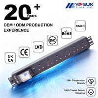 PDU 1U 19 pouces 16A norme britannique avec disjoncteur pour rack de serveur de centre de données