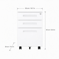Armoire de classement mobile en acier moderne, Archivador Movil, 3 tiroirs verrouillables, armoire à roulettes pour bureau