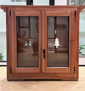 2025 nouveau Design professionnel Double & Triple vitrage fenêtres françaises balançoire Style ouvert maison à battants fenêtres en bois - Product Image 5