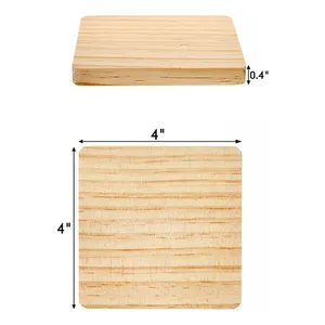 Sottobicchieri quadrati personalizzati in legno bianco per artigianato e sottobicchieri in legno non finiti vuoti