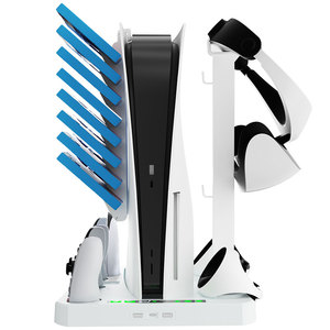 แท่นชาร์จคอนโทรลเลอร์ PS5 VR สำหรับอุปกรณ์เสริม <span class=keywords><strong>PSVR</strong></span> 2 พร้อมที่เก็บแว่นตาสำหรับคอนโซล PS5 รุ่นแผ่นดิสก์ พร้อมแท่นระบายความร้อน - Product Image 5
