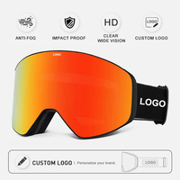 Masque de ski CE UV400 Protection Anti-buée Lentille Polarisée Magnétique Lunettes de Snowboard Sports d'Hiver Logo Personnalisé