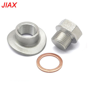 Kit de tuercas y tapones de escape tipo silla M18x1.5 de acero inoxidable y acero niquelado con junta de cobre, mecanizado CNC - Personalizable - Product Image 6