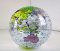 Globe terrestre gonflable miniature personnalisé en PVC, ballon de plage pailleté, jouet d'extérieur pour jeux en piscine