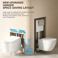 WC intelligent mural homologué MWD avec couvercle à ouverture/fermeture automatique, siège chauffant ergonomique, réservoir dissimulé et bidet intégré – OEM