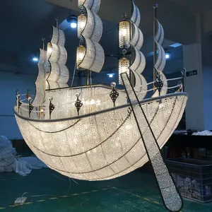 modern crystal boat chandelier with asfour crystal