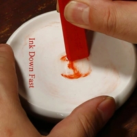 Mini Pierre à Encre en Céramique Blanche Portable pour Calligraphie Chinoise - Modèle de Pierre à Encre en Porcelaine Traditionnelle pour Fournitures Artistiques de Peinture