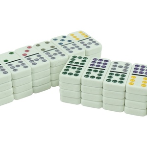 Nhà máy bán Mexico Train đôi 12 <span class=keywords><strong>Domino</strong></span> màu Dot với hộp thiếc 91 cái dominoe khối mỗi bộ Hội Đồng Quản trị trò chơi - Product Image 4