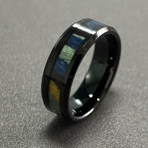 Fábrica Atacado Centro Fluted Estilo Minimalista Presente De Casamento Encaixotado Negócio Tungsten Steel <span class=keywords><strong>Ring</strong></span> para Homens - Product Image 6