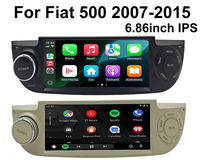 Autoradio 2 Din 6,86 pouces pour Fiat 500 2007-2015 avec Car-play Android Auto GPS Navigation WiFi+4G BT
