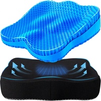 Coussin de siège carré en gel à mémoire de forme confortable, antidérapant, respirant, imperméable, rafraîchissant, pour soulager la sciatique et les douleurs aux hanches, épaissi, pour le bureau
