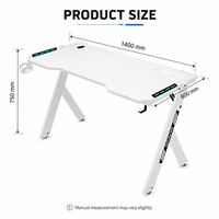 Bureau de Gaming AOR ABS Armor RGB LED 140x60cm 30 LED/m 20 Modes Porte-gobelet Crochets Multiprise 18 mm E0 2026 Nouveau Pro Vente en Gros Usine