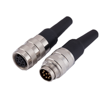 Conector Circular Metálico Recto Hembra de Bloqueo Rápido Impermeable de 2 y 3 Pines M16, Conector PCB M12 para Conexión de Cables