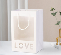 Sac fourre-tout de luxe HONPAK avec fenêtre transparente, motif floral pour bouquets, emballage personnalisé pour bougies, idéal pour le shopping