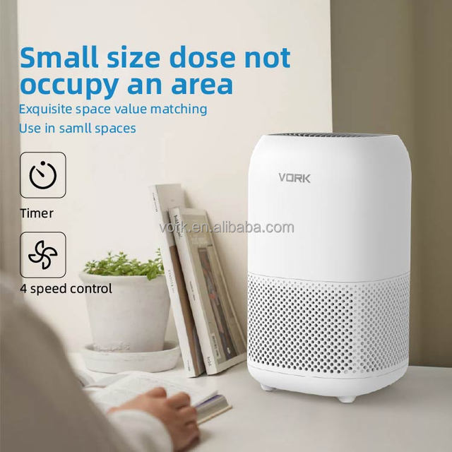 Portable 99.97% Smart Pet-Friendly Air Purifier HEPA Filter for Large Rooms Electric Home Use Smoke Elimination Personal Plastic