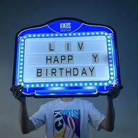 Panneau lumineux LED personnalisé en acrylique multicolore réglable avec 3 ensembles de lettres « Joyeux Anniversaire » pour service VIP de boîte de nuit