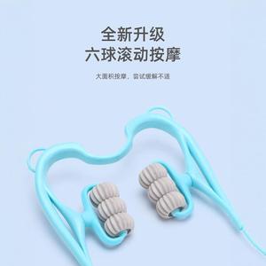 Masajeador de cuello y columna cervical de 34 cm x 20 cm, barra de masaje manual con seis ruedas para cuello, hombros y espalda - Product Image 2