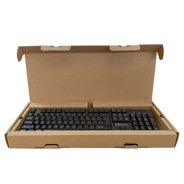 Recyclable Customized Rectangular Keyboard Packaging Corrugated Boxes with Self-Erecting Design and Magnetic Closure for Mailing