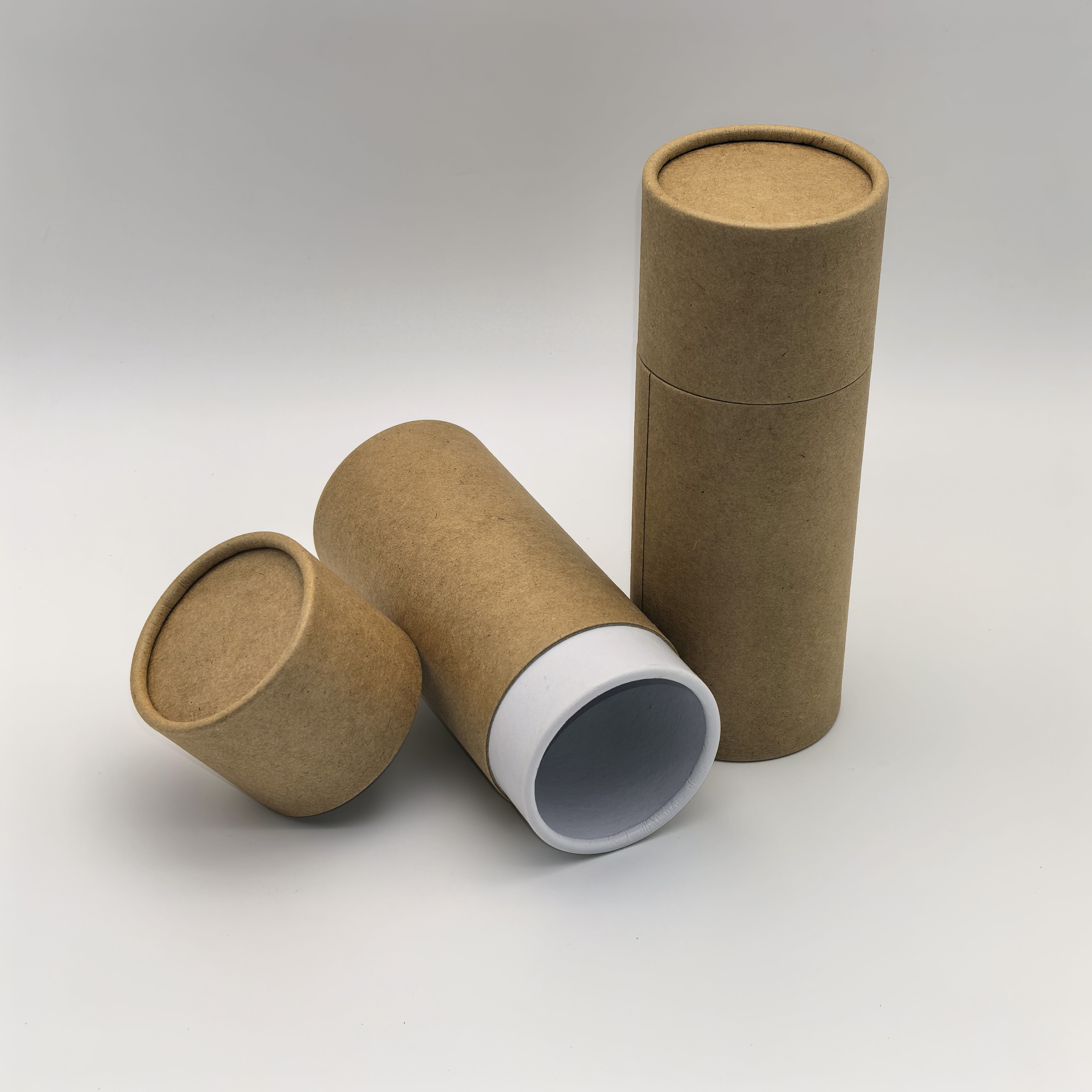 Recyclable Cardboard Kraft Paper Tube Customizable Size Eco-Friendly Sealed Cylinder Packaging for Tea Cosmetics Gifts