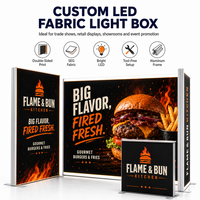 Stand publicitaire lumineux autoportant en tissu LED rétroéclairé personnalisé pour restaurants, traiteurs et événements