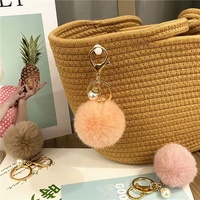Porte-clés sphérique en résine plastique effet perle avec motif étoiles et lune, couleurs macaron mignonnes - Breloque de sac et porte-clés de voiture, cadeau