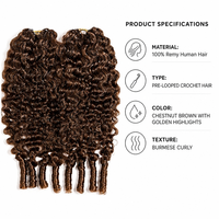 Cheveux Havana Twist au crochet, ondulations ombrées Ocean Wave, 18 pouces, cheveux à tresser bouclés, boucles spirales, cheveux humains, fournisseur en gros