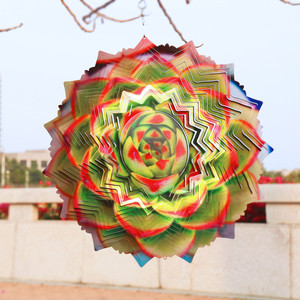 Molino de Viento Cinético Mandala de Acero Inoxidable 3D, Decoración para Jardín y Exteriores - Product Image 3