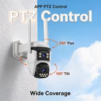 6MP Outdoor CCTV Network Camera Dual Lens CMOS Sensor 2.4G 5G WiFi6 Wireless Solar Powered PTZ Security Camera Outdoor CCTV