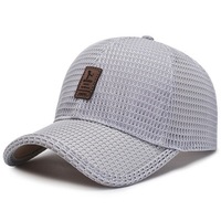 Casquette de baseball d'été pour homme, protection solaire extérieure, maille respirante, 6 panneaux, couleur unie, réglable, à fermeture snapback