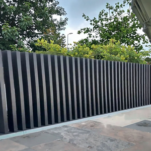 Clôture en panneaux d'aluminium de type australien, lames verticales, revêtement <span class=keywords><strong>PVC</strong></span> noir, durable, anti-UV, imperméable, facile à installer - Product Image 5