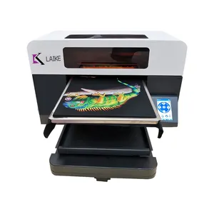New Flatbed T Shirt Printing Machine Impressora De Vestuário Dtg Para Tecidos De Algodão impressora única estação