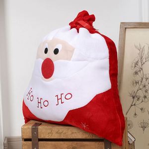 กระเป๋าเป้สะพายหลังลายซานตาคลอสสำหรับใส่ขนมขนาดใหญ่ ผ้ากำมะหยี่สีทอง พิมพ์ลายด้วยเทคนิค Thermal Transfer ของขวัญคริสต์มาสทันสมัย - Product Image 2