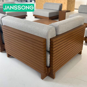 طقم أريكة خارجي للفنادق الحديثة، أريكة فاخرة خارجية للفلل، أريكة حديقة، طقم أثاث فناء خارجي، أثاث منتجع خارجي من خشب الساج - Product Image 5