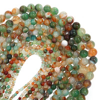 Perles rondes en agate paon plaquées or/argent en gros, pierres naturelles lâches pour la fabrication de bijoux et bracelets DIY