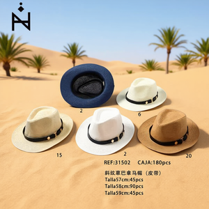 Sombrero Panamá de Sarga con Cinturón 57cm 58cm 59cm para Hombre y Mujer, Uso Exterior - Product Image 3