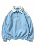 Sweat-shirt en coton pour homme, col zippé, coupe classique, pull-over décontracté sportif pour l'automne