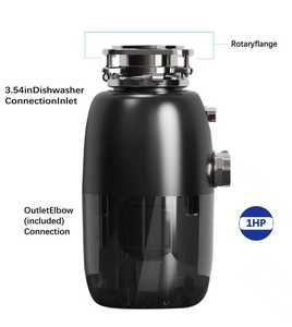 JAVISHI Tritarifiuti Domestico Elettrico Continuo da 1 HP Nero con Tecnologia Silencer, Motore DC, Sistema Anti-Inceppamento - Product Image 3