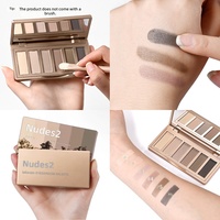 Palette de fards à paupières miniatures six couleurs Lakerrain, fard à paupières mat gris-brun